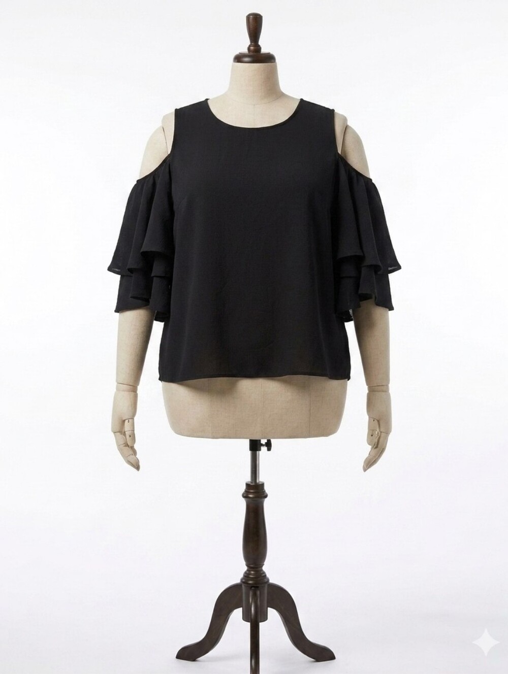 NWT Moral Fiber Black Textured Scoop Neck Top Size 3X
